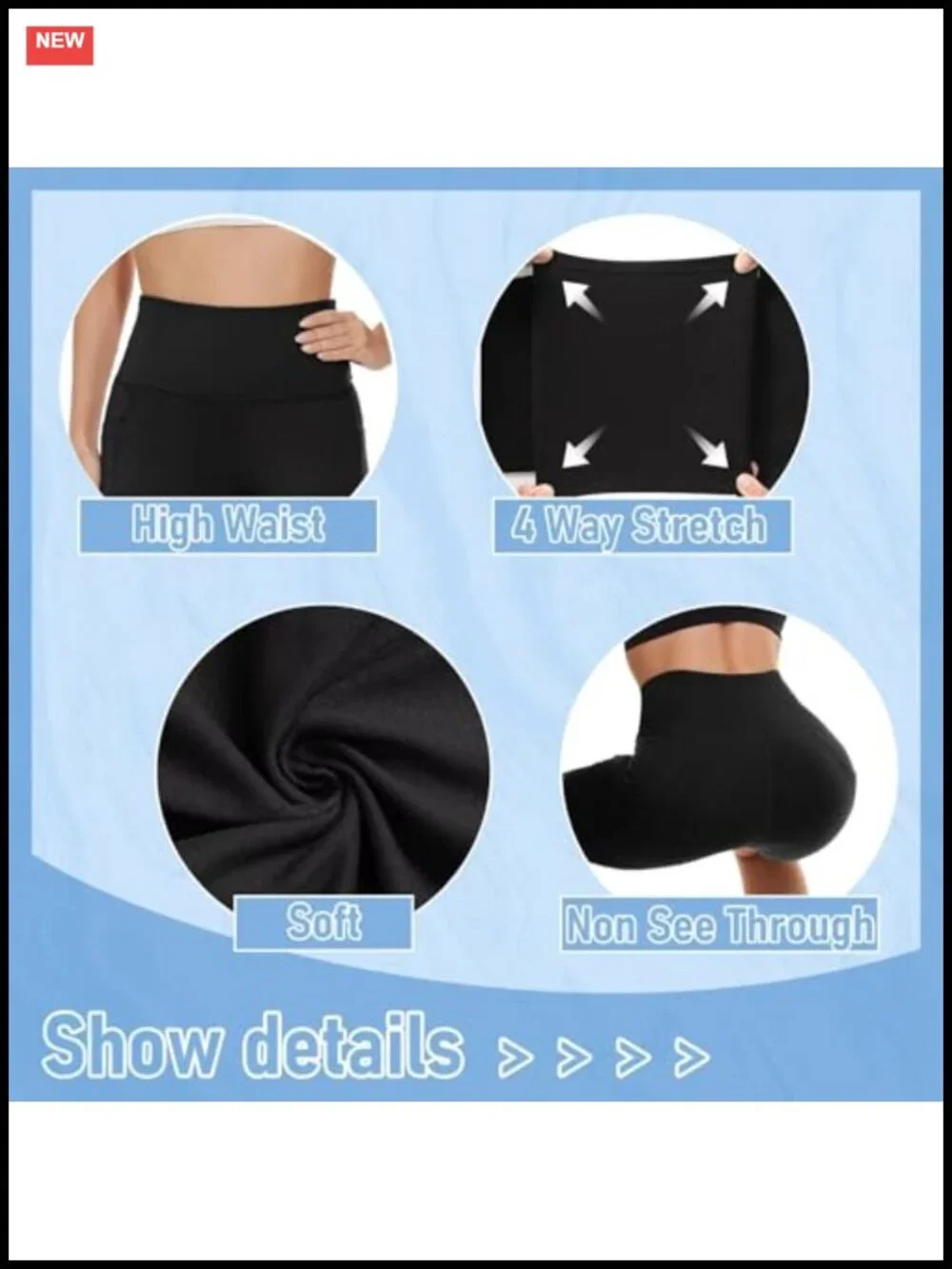 5 Pack Biker Shorts with Pockets for Women High Waist Spandex Workout Yoga